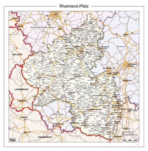 Die aktuellen koalitionspartner könnten aber nach aktuellem stand der auszählung wechseln. Digitale Kaart Rheinland-Pfalz 117 | Kaarten en Atlassen.nl