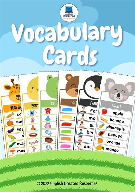 Vocabulary Cards English Created Resources