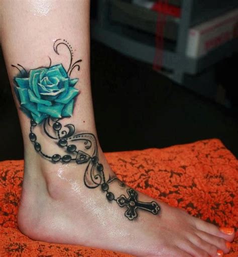 Crosses tattoo rose rosary tattoo skull tattoo rose crosses tattoo. 10 Foot Rose Tattoo Designs - Pretty Designs
