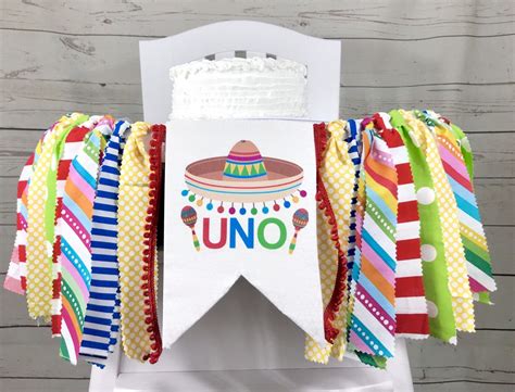 I was feeling overwhelmed and thanks to my sister and hubby we were able to get everything completed before the party. Fiesta Birthday High Chair Banner, Boy Highchair Banner, Fabric Banner, Cake Smash Banner, Wall ...