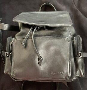 Tignanello Black Leather Backpack Purse Ebay