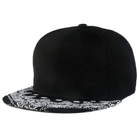 Syb Paisley Black Snapback Boy Hiphop Hat Adjustable Baseball Cap In