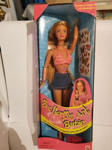 Butterfly Art Tattoo Barbie Doll Crimped Hair New In Box 1998 20359 Ebay