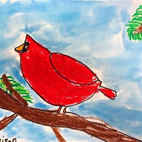 Winter Cardinal Art For Elementary Kids Leah Newton Art Winter Art