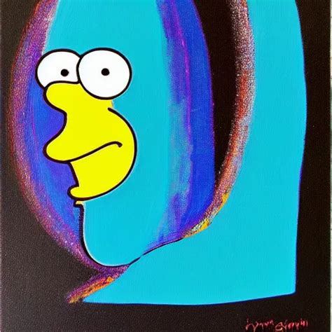 Homer Simpson Abstract Art Acrylics Painting Stable Diffusion Openart