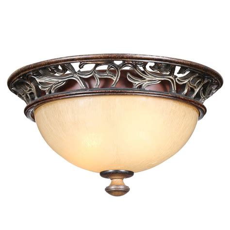 Get 5% in rewards with club o! Hampton Bay 2-Light Caffe Patina Flush-Mount Ceiling ...