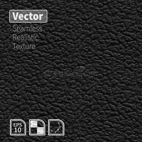 Black Vector Seamless Realistic Leather Texture Stock Vector