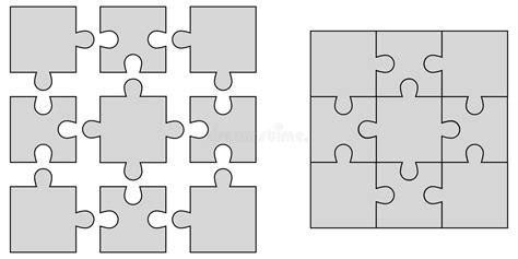 Jigsaw Puzzle Blank Template Stock Illustrations 4843 Jigsaw Puzzle