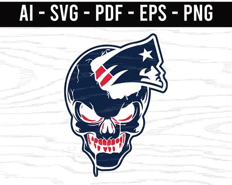 New England Patriots Skulls Svg Png Ai Eps Pdf Nfl Sports Logo Etsy