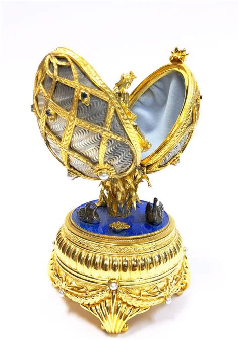 House Of Faberge Swan Lake Imperial Jeweled Musical Egg