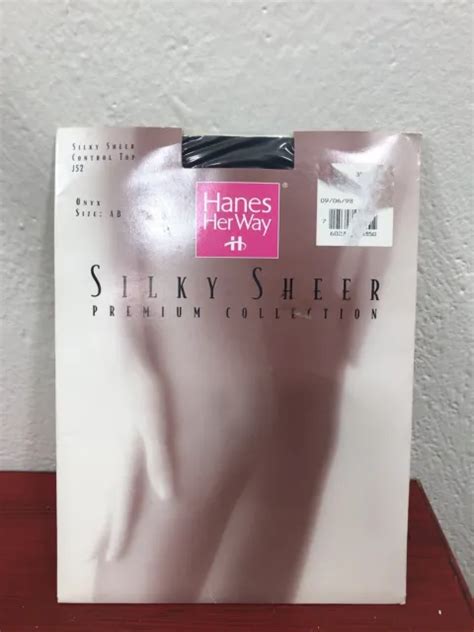 Vintage Hanes Her Way Silky Sheer Size Ab Onyx Pantyhose Control Top