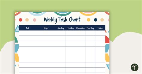 Geometric Boho Weekly Task Chart Teach Starter