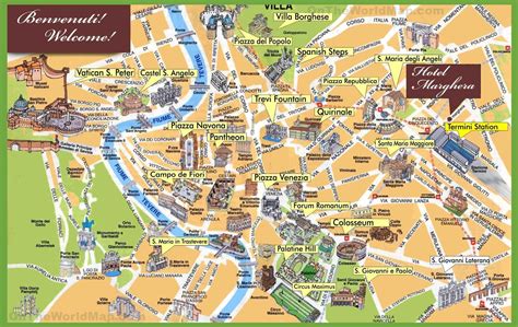 Rome Sightseeing Map Rome Sightseeing One Day In Rome Rome Map
