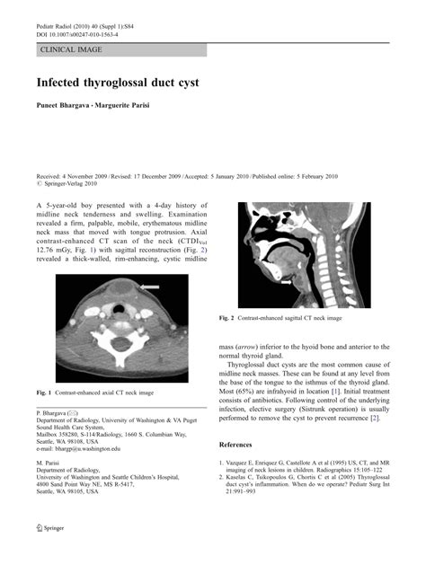 Pdf Infected Thyroglossal Duct Cyst