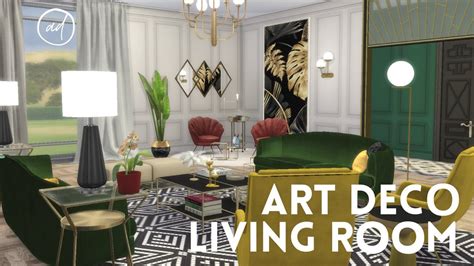 Art Deco Living Room Sims 4 Cc Speed Build Youtube