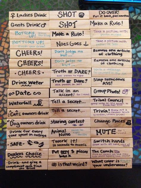 Jenga Drinking Tiles Pool Party Games Adult Party Games Fun
