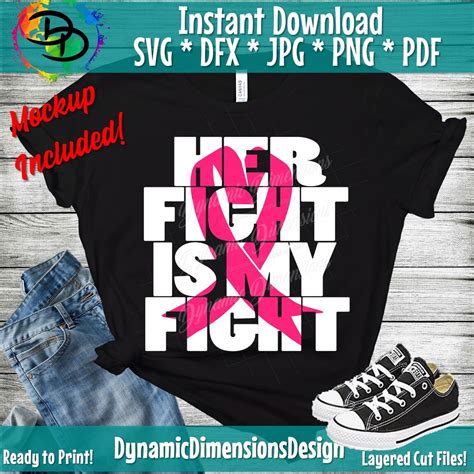Her Fight Is My Fight Svg Fight For A Cure Svg Breast Cancer Etsy