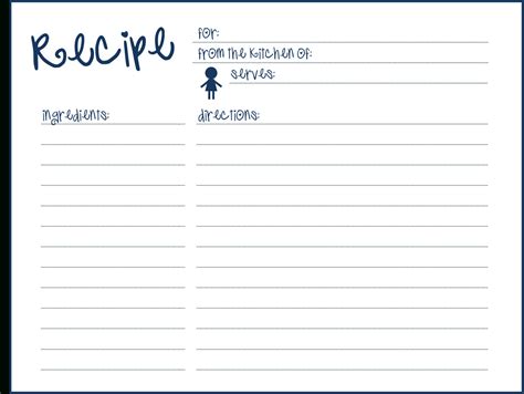 Free Fillable Recipe Page Template Bdaseries