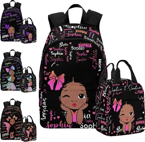 interestprint customized name schoolbag lunch bag set custom monogram backpack