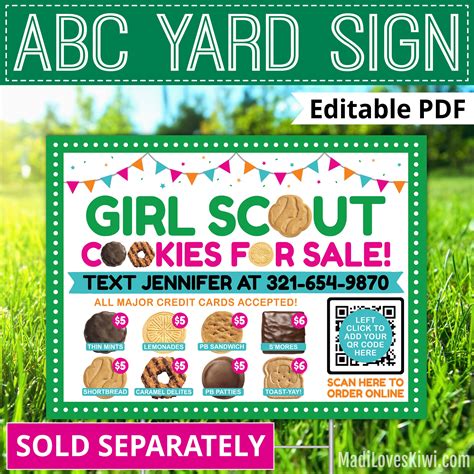 Abc Girl Scout Cookie Menu Printable X Digital Etsy Uk