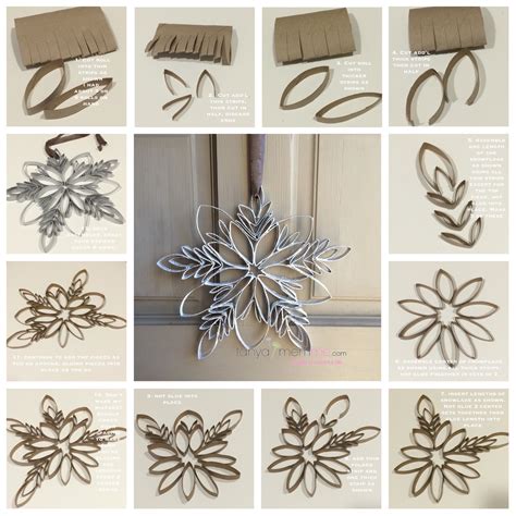 Make A Snowflake From Toilet Paper Rolls So Easy And Only Takes About