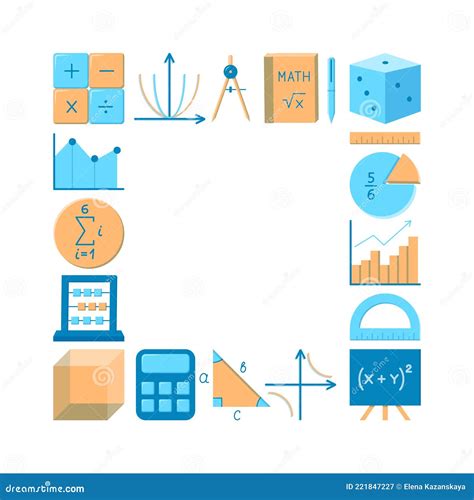 Math Science Symbols Frame With Place For Text Stock Illustration