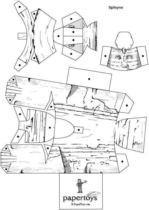 Sphynx Cut Out - Free Printable 3D Paper Model Template