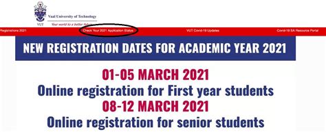 Vut Check Your 2021 Application Status Vaal University Of Technology