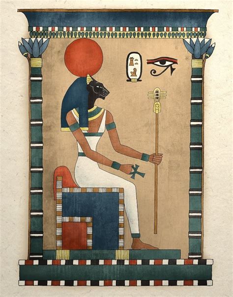 Ancient Egyptian Art Print Goddess Bastet Etsy