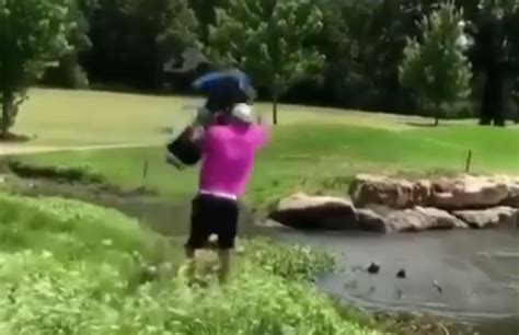 Golfer Throws Clubs In The Lake After Enduring A Nightmare Round