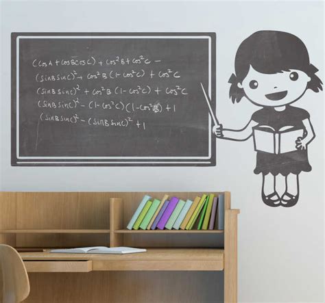 Little Girl Teacher Blackboard Sticker Tenstickers