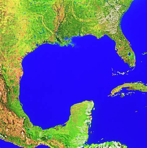 Gulf Of Mexico Photograph By Worldsat International Incscience Photo