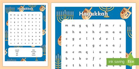Hanukkah Word Search Judaism Resources Ks2 Twinkl