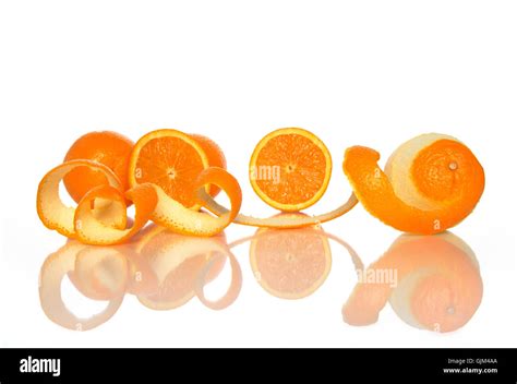 Tasty Oranges And Orange Peel Stock Photo Alamy