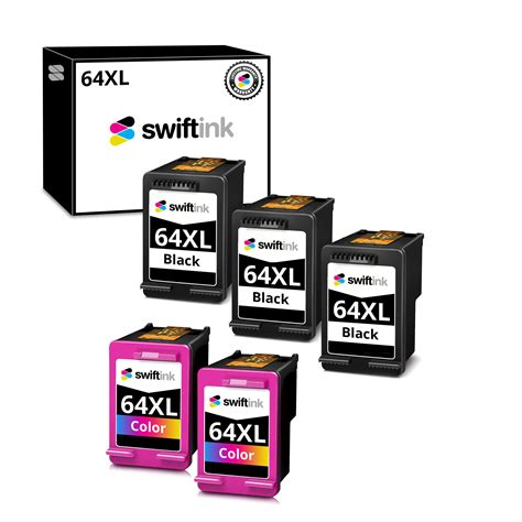 Hp 64xl Blackcolor Ink Cartridges Set Of 5 Swift Ink