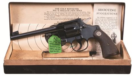 Colt Officers Model Target Da Revolver With Original Box Rock Island