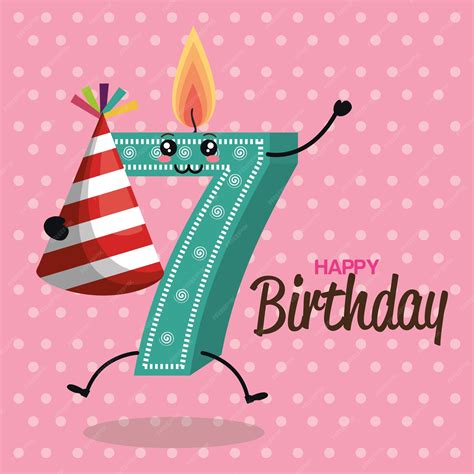 Premium Vector Happy Birthday Candle Number Character