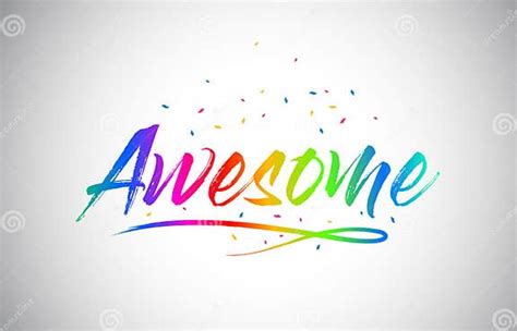 Awesome Creative Vetor Word Text With Handwritten Rainbow Vibrant