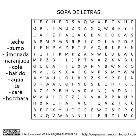 Peque Pasatiempos Sopas De Letras