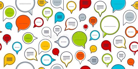 Speech Bubbles Seamless Vector Background Endless Pattern With Dialog
