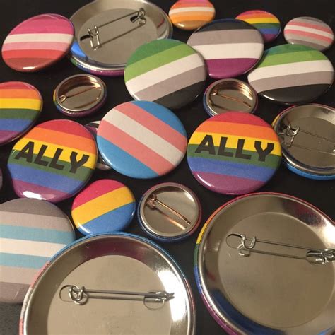 Lgbtq Rainbow Classic Pride Flag Pin Badge Pinback Button Etsy Australia