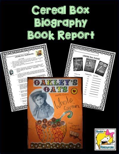 Book Report Cereal Box Biography Biography Books