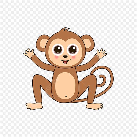 Gambar Kartun Hewan Lucu Monyet Maskot Monyet Clipart Clipart Hewan
