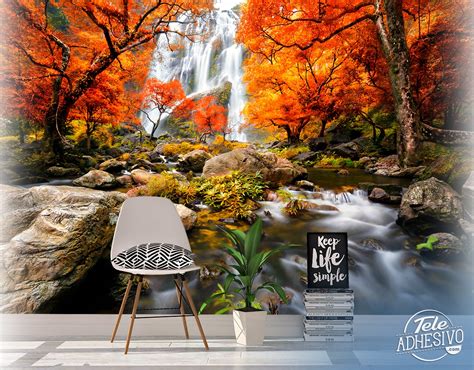 Wall Mural Waterfall In Autumn