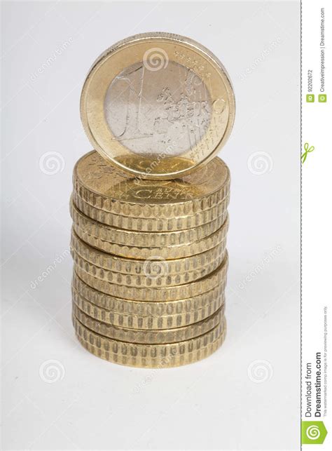 1 Euro Stock Photo Image Of Spend Pile Coins Finance 92202672