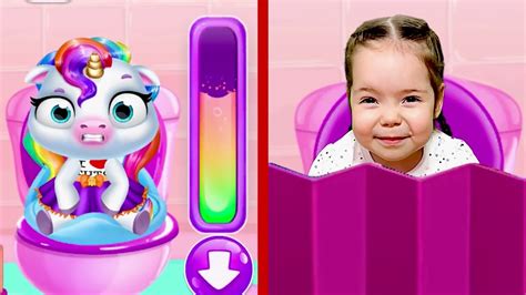 My Baby Unicorn 2 And Nastya Fun New Born Pony Care Kids Game Youtube