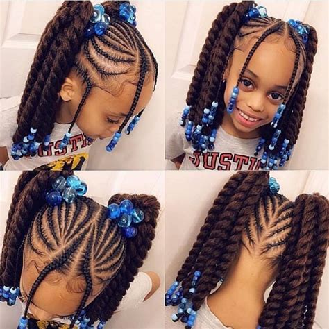 One braid or two braids is a universal hairstyle for kids, but it may look too banal. Pin by Erica Harris on For Nia | Lil girl hairstyles ...