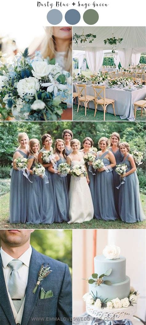 7 Gorgeous Dusty Blue Wedding Color Ideas For 2019 Brides Sage Green