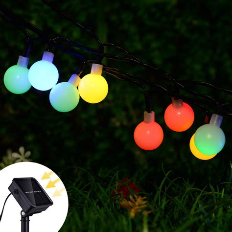 Coolmade Solar Globe Fairy String Lights 50 Led Ball Outdoor String