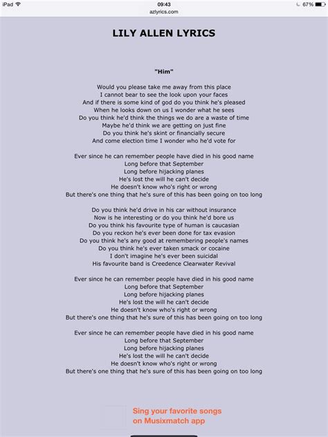 Lily Allen Song Not Fair Lyrics